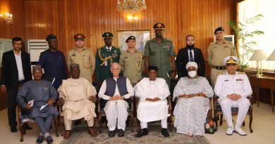 A delegation headed by Nigerian Defense Minister on six days visit to Pakistan