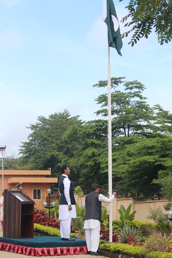 Flag hoisting by the high commission staffs