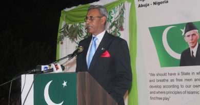 The High Commissioner of Pakistan to Nigeria delivering a keynote address